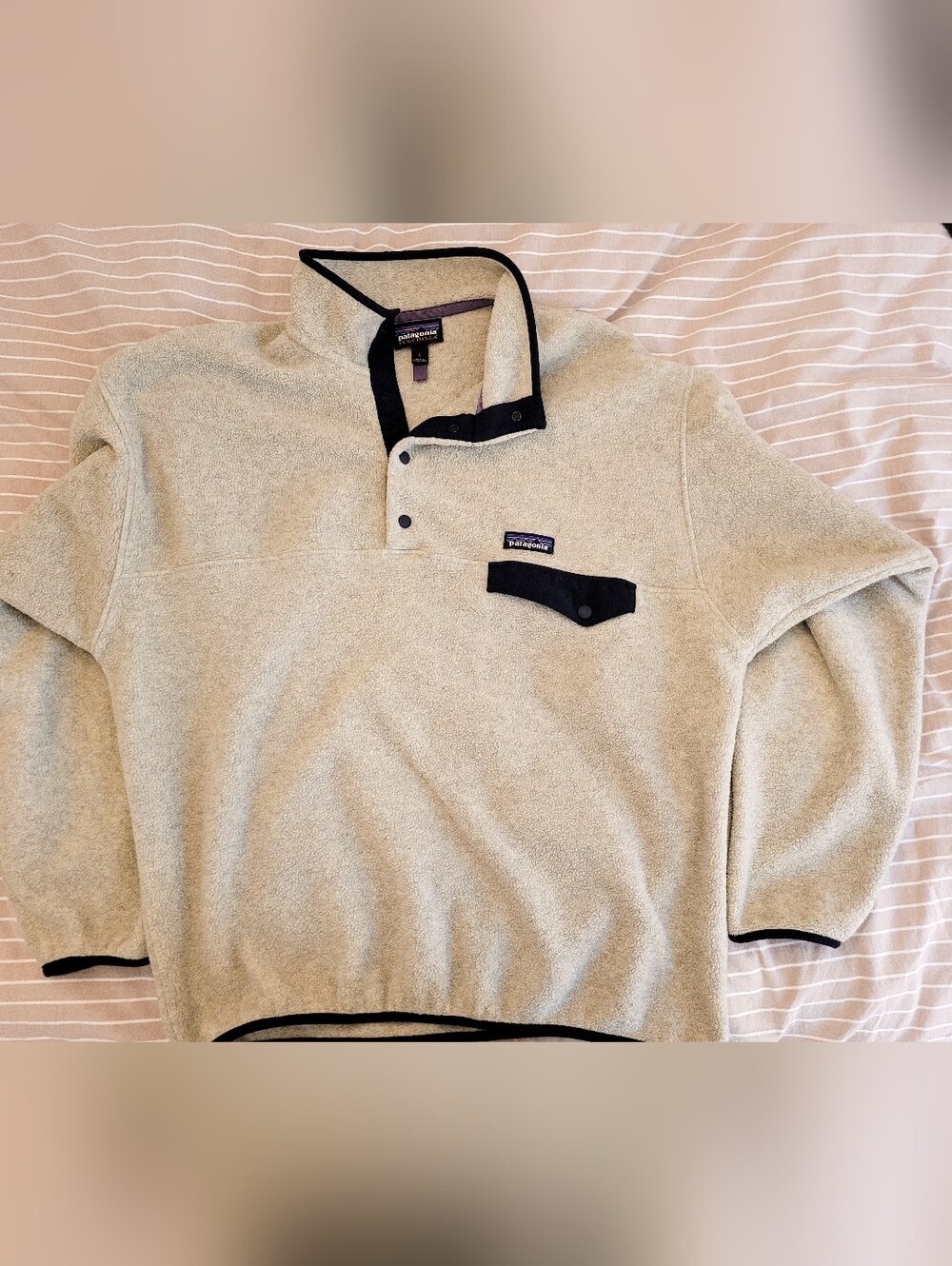 Beige/Cream Patagonia Synchilla - Men's Size Large